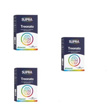 Imagem de Kit 3 un Treonato Supra 60 Cápsulas Herbamed