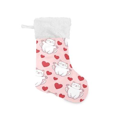 Imagem de Blueangle 1 pacote de meias brancas de Natal para gatos de 48 cm para decorações de festas de fim de ano, porta-presentes e meias (668)
