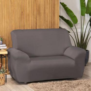 Imagem de 1 Unidade De Capa de Sofá Coladinha Com Costura Reforçada Para 1, 2 ou 3 Lugares De Malha Gel Grossa (Cinza,3 Lugares)