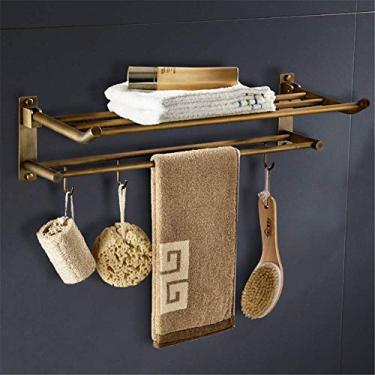 Imagem de CGKs6anmU Toalheiro de banheiro manual de cobre escovado antigo toalheiro montado na parede anticorrosão e antiferrugem barra de toalha europeia 60 cm