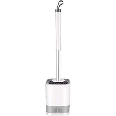 Imagem de Suporte de cabeça de escova de vaso sanitário com suporte, escova de limpeza, conjunto de acessórios de banheiro, escova de limpeza doméstica para ferramenta de banheiro, suporte de escova de vaso