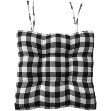 Imagem de Almofadas para cadeiras de jantar, cadeiras de escritório e cadeiras de cozinha com amarras. Almofadas quadradas macias e confortáveis ​​com enchimento de 10 cm de espessura.