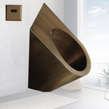 Imagem de pcagfaajmh Mictório de parede de aço inoxidável 304, mictório de banheiro público sem contato, calha de mictório com kit de drenagem, mictório adulto para bares/aeroportos/hotéis