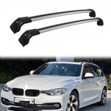Imagem de Barras de tejadilho de carro barras transversais para BMW Série 3 Station Wagon 2011-2019 F31 trilhos de teto superiores de liga de alumínio com lacuna para o teto do carro, 2 peças