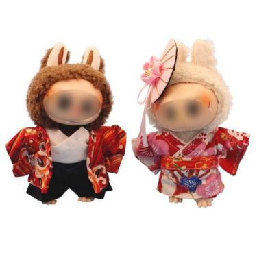 Imagem de Roupa de boneca UtoMoya para Labubu 17 cm com quimono tradicional