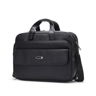 Imagem de Pasta Couro Executiva Masculina Preta - Kl