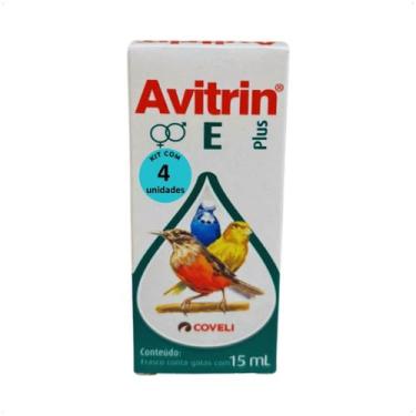 Imagem de Avitrin e plus 15ml coveli suplemento para aves e pássaros kit com 4