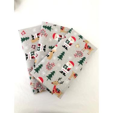 Imagem de Kit 6 Guardanapo Tecido Tricoline Algodão Para Natal 40X40