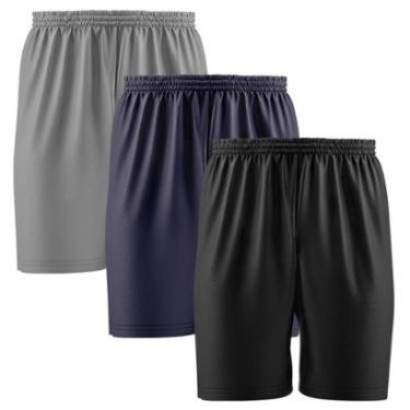 Imagem de Kit 3 Calção Short Futebol Basquete Vôlei Bermuda Dry Treino Academia-Masculino