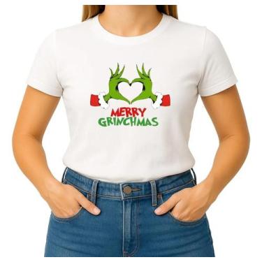 Imagem de Camisa Camiseta de Algodão Masculina Feminina Unissex Natal Grinch Gri