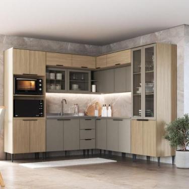 Imagem de Cozinha Modulada com Vidro 11 Peças sem Pia Lavinia J Carvalho, Imperi