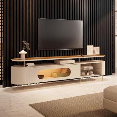 Imagem de Rack para TV até 85 Polegadas com LED 2 Portas Ária HB Móveis, Off Whi