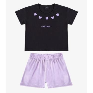Imagem de Conjunto Infantil Blusa e Shorts Select Preto, 8, Preto