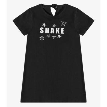 Imagem de Vestido Menina Infantil em Molecotton Select Preto, 4, Preto