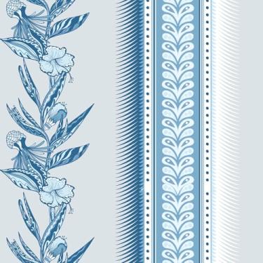 Imagem de Hopepak Papel de parede vintage de papel de parede floral descascar e colar azul floral papel de parede boho autoadesivo removível para banheiro quarto armário decoração vinil 43,9 cm x 203,2 cm