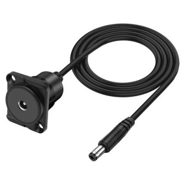 Imagem de XMSJSIY Cabo de extensão de alimentação tipo D DC 5,5 mm x 2,1 mm para montagem em painel DC5521 fêmea para macho conector adaptador de fonte de alimentação 12 V 24 V para monitor de roteador, fita de