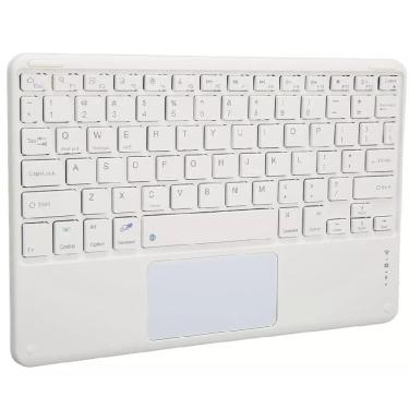 Imagem de Kit Teclado e Mouse Touchpad para Tablet Bluetooth Recarregável Branco