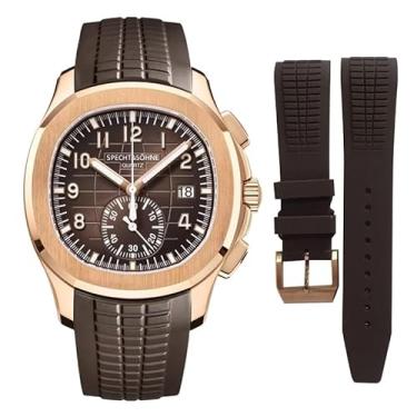 Imagem de Relógio de pulso masculino de quartzo analógico à prova d'água de 42 mm com pulseira de borracha luminosa à prova d'água, Ouro rosa, glamour