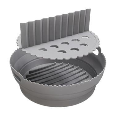 Imagem de Forro de silicone para fritadeira a ar, almofada antiaderente de 21,5 cm - com divisórias, cesta de silicone para fritadeira segura | para cozinha, forno, panela, vaporizador