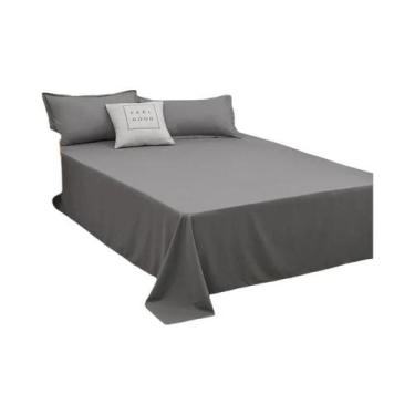 Imagem de Roupa De Cama Lavável Na Máquina Em Cor Sólida, Lençol Para Cama De So