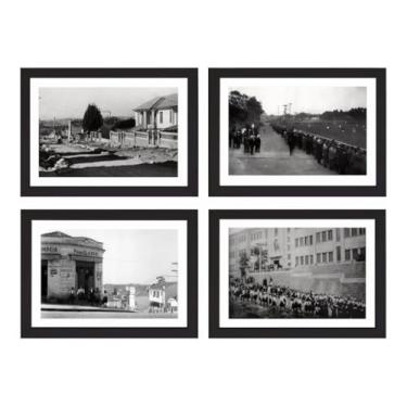 Imagem de Kit 4 Quadros Bairro São Paulo Pompéia Perdizes Retrô Fotos Antigas Moldura