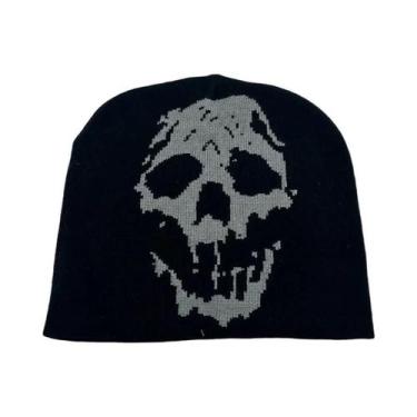 Imagem de Chapéu Bucket De Lã Com Estampa De Caveira Colorida, Quente E Confortá