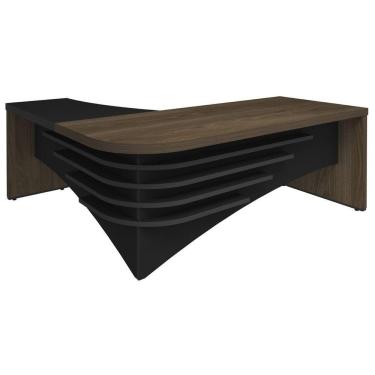 Imagem de Mesa Tamburato Diretor Em L Escritório Home Office Charuto Preto