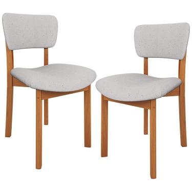 Imagem de Kit 02 Cadeiras Para Sala De Jantar Cozinha Living Estofada Dara L02 Linho Cinza - Lyam Decor