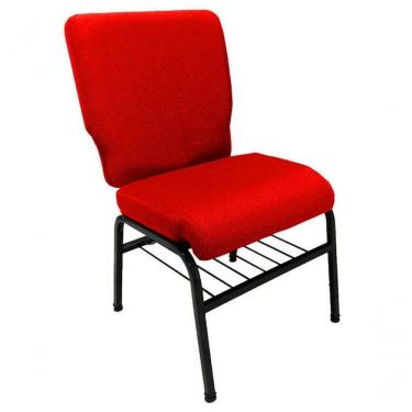 Imagem de 01 Cadeira Para Igrejas C/ Porta Biblía E Porta Cálice Vermelho