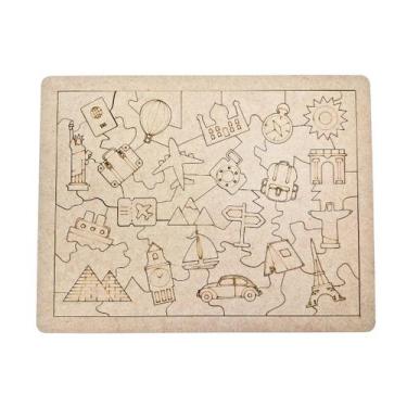 Imagem de Quebra cabeça SuperWood Viagem Brinquedos Educativos 7 anos MDF Puzi P