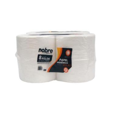 Imagem de Papel Higiênico Rolão Branco Folha Simples Nobre Fardo C/8 Rolos 300 M