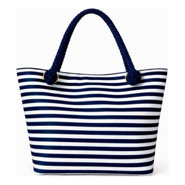 Imagem de Bolsa de Praia Feminina Espaçosa com Alça Trançada e Necessaire Inclus