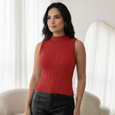 Imagem de Blusa Tricot Canelado Trancinha - Vitrine Collection, Vermelho, U