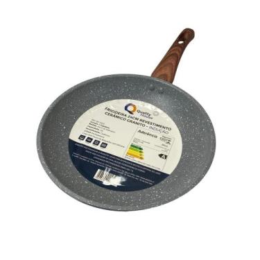 Imagem de Frigideira 24cm 1,5L Antiaderente Cerâmica Indução Gás Cinza - QUALITY