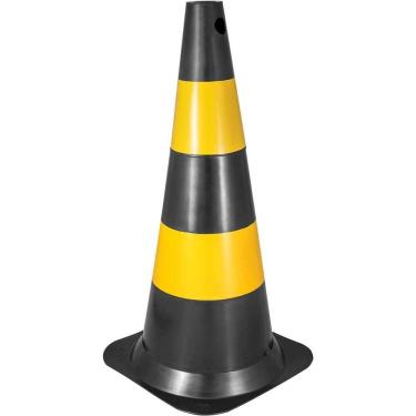 Imagem de Cone De Sinalização Com 75 Cm, Preto E Amarelo, Em Polietileno Vonder