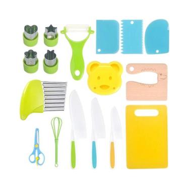 Imagem de Conjunto De Facas E Tábua De Corte De Plástico Para Crianças, Ideal Pa