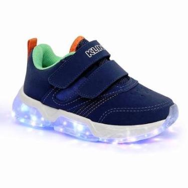Imagem de Tênis Klin Light Com LED 604064 Marinho/Laranja-Unissex