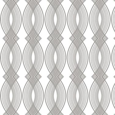 Imagem de Papel Parede Curvas Listras Cinza Adesivo Quarto Casal Sala