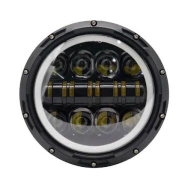 Imagem de Farol LED De 7 Polegadas Para Motocicleta Com DRL E Olhos De Anjo Para