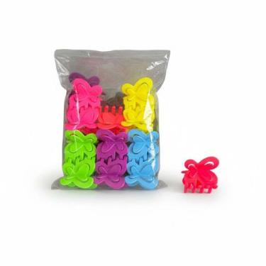 Imagem de kit 24 Piranha Cabelo Borboleta Colorida Kit Sortido 5x3cm - 000027913