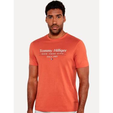 Imagem de Camiseta Tommy Hilfiger Masculina Center Stack Laranja-Masculino