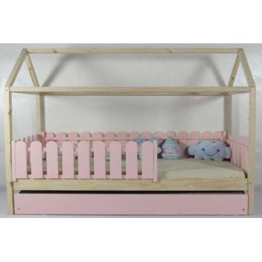 Imagem de Bicama Montessoriana Solteirão Casinha Colorida Madeira Maciça Pinus -