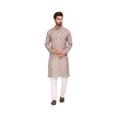 Imagem de Camisa Masculina De Estilo Étnico, Manga Longa, Ajuste Slim, Gola Alta