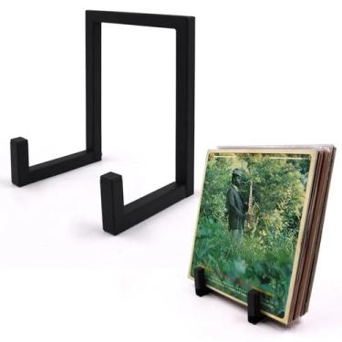 Imagem de Suporte De Metal Retrô Para Discos De Vinil LP - Organizador De Mesa C