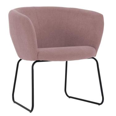 Imagem de Poltrona Decorativa Isis Base Aço Preto Suede Camurça Rosa - Nexta Casa