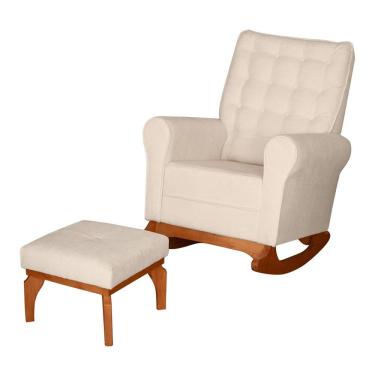 Imagem de Poltrona De Amamentação E Descanso Paris Com Base Balanço E Puff Bouclê Off White Desk Design