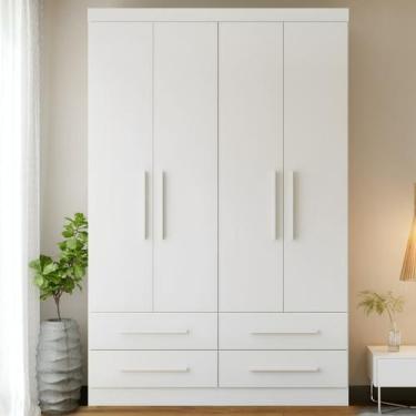 Imagem de Guarda-roupa Casal 4 Portas 4 Gavetas Majestic - Batrol Móveis