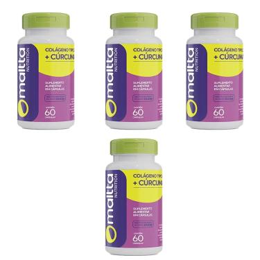 Imagem de Kit 4 Colágeno Tipo 2 + Cúrcuma 4x60 cápsulas Maltta-Unissex