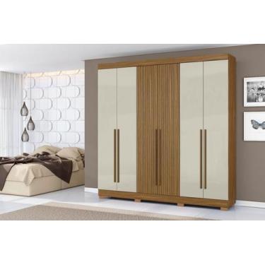 Imagem de Guarda Roupa 230cm Casal 6 Portas 2 Gavetas - Atacama Ripado/ Areia Ar