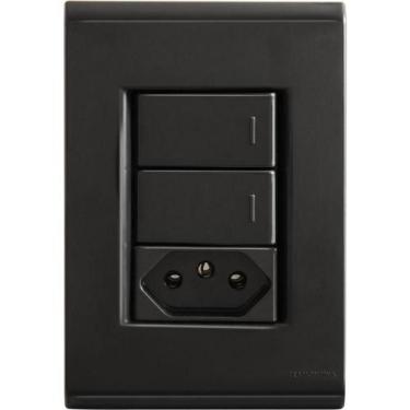 Imagem de Conjunto 4x2 Com 2 Interruptores Simples 10 A 250 V E 1 Tomada 2p T 10